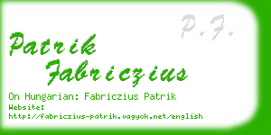 patrik fabriczius business card